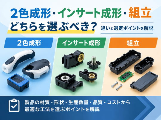 2色成形・インサート成形・組立、どの工法を選ぶべき？違いと選定ポイントを解説